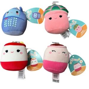 Squishmallows set of 4 assorted plush squeaky dog toys. NWOT